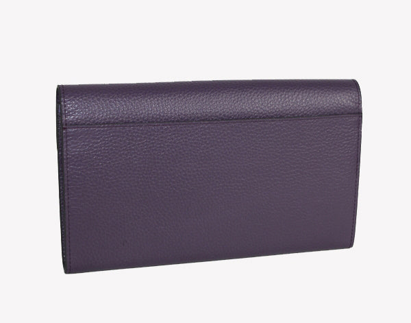 Hermes Wallet H569 Ladies Lambskin Purple