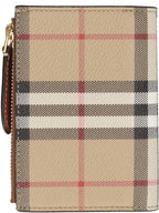 Burberry Vintage Check 2-Fold Half Wallet Beige