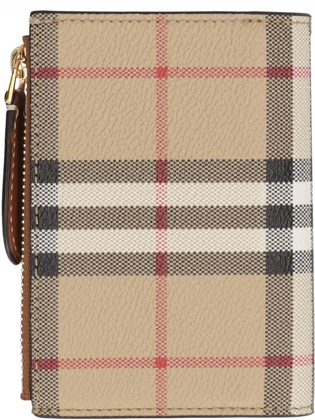 Burberry Vintage Check 2-Fold Half Wallet Beige