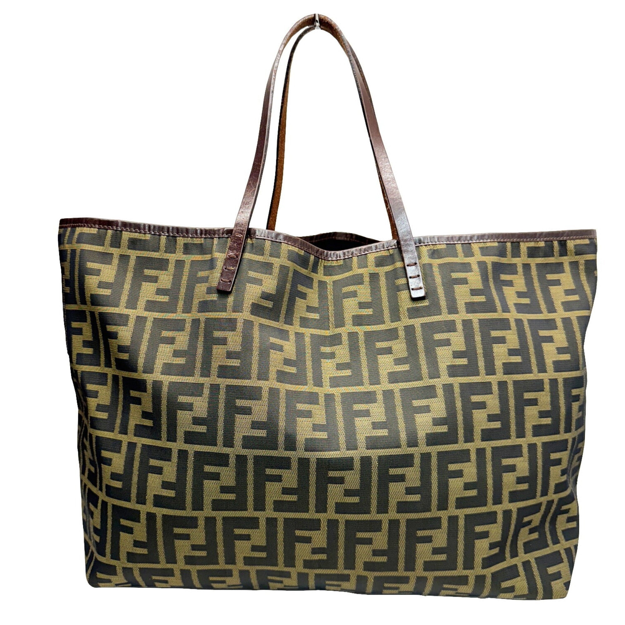 Fendi  Canvas Leather Pouch Shoulder Bag Tote Bag ()