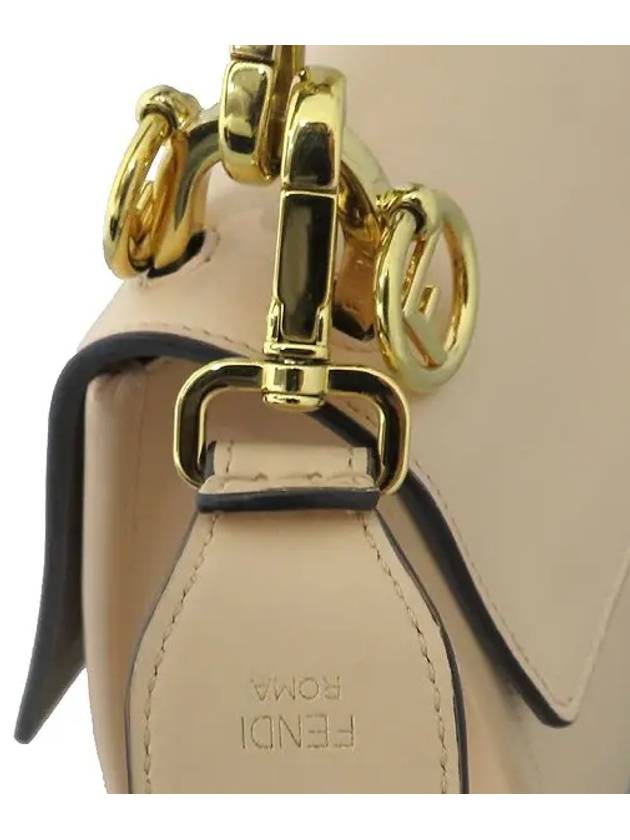 Fendi 8BT284 2IH Pink beige color leather silver logo KAN I tote bag shoulder strap