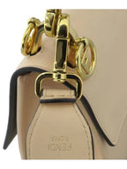 Fendi 8BT284 2IH Pink beige color leather silver logo KAN I tote bag shoulder strap