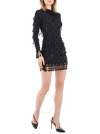 Burberry Women's Embellished Teardrop Beads Short Dress Black