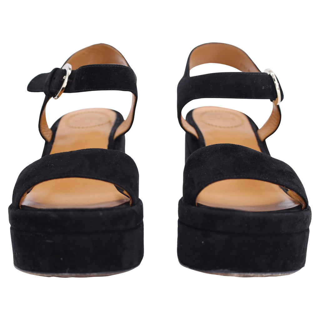 Chloe Odina Sandals in Black Suede