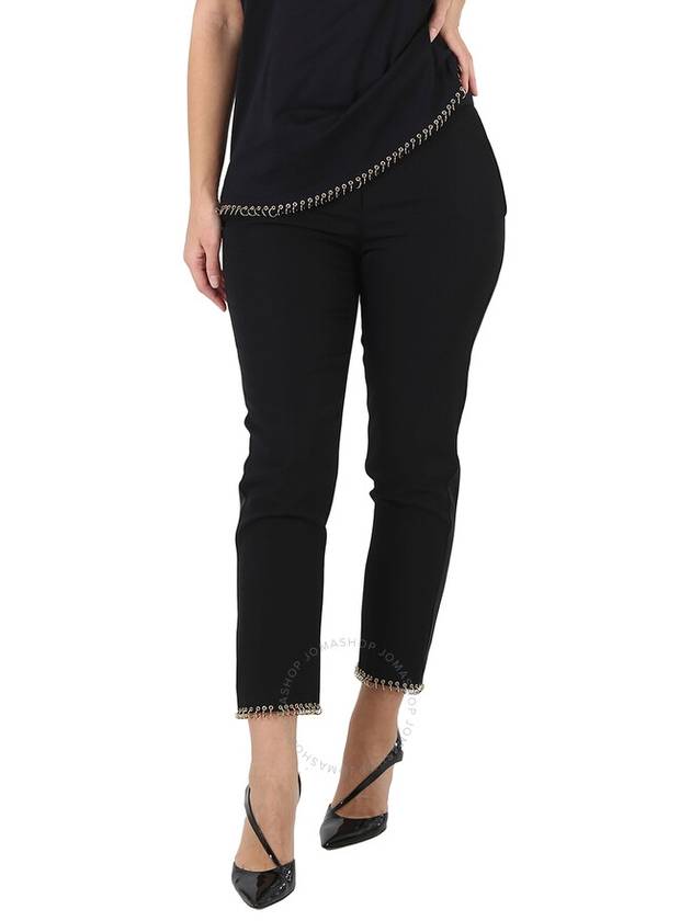 Burberry Women's Ring Detail Tailored Slim Fit Pants Black