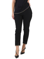 Burberry Women's Ring Detail Tailored Slim Fit Pants Black