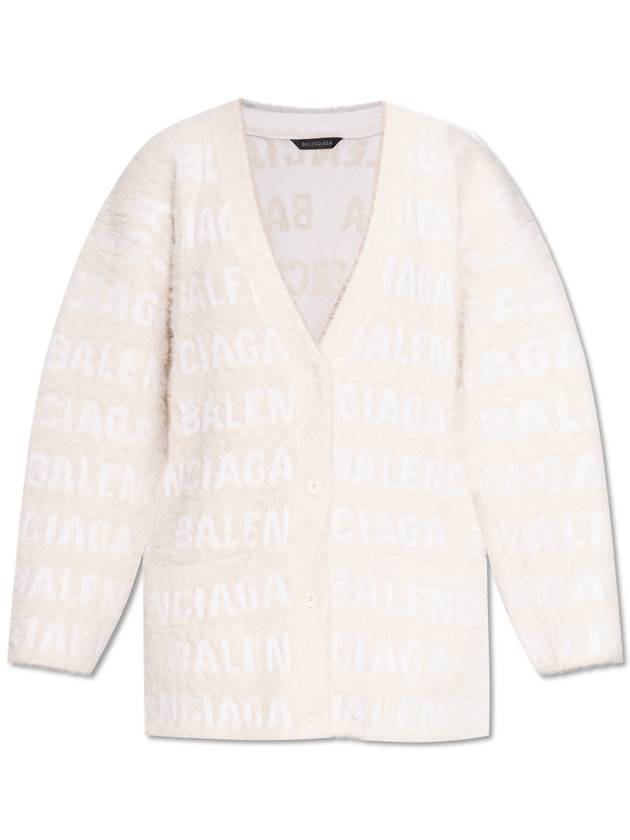 Balenciaga Balenciaga Cardigan With Monogram, Women's, Cream
