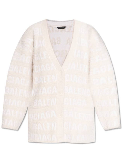 Balenciaga Balenciaga Cardigan With Monogram, Women's, Cream
