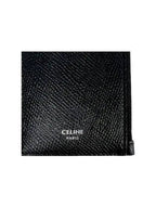 CELINE Essential Zipper Compact Grain Calfskin Card Wallet Black
