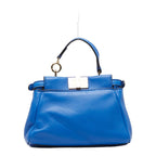 FENDI Peekaboo Handbag 8M0355 Calf Leather Electric Blue