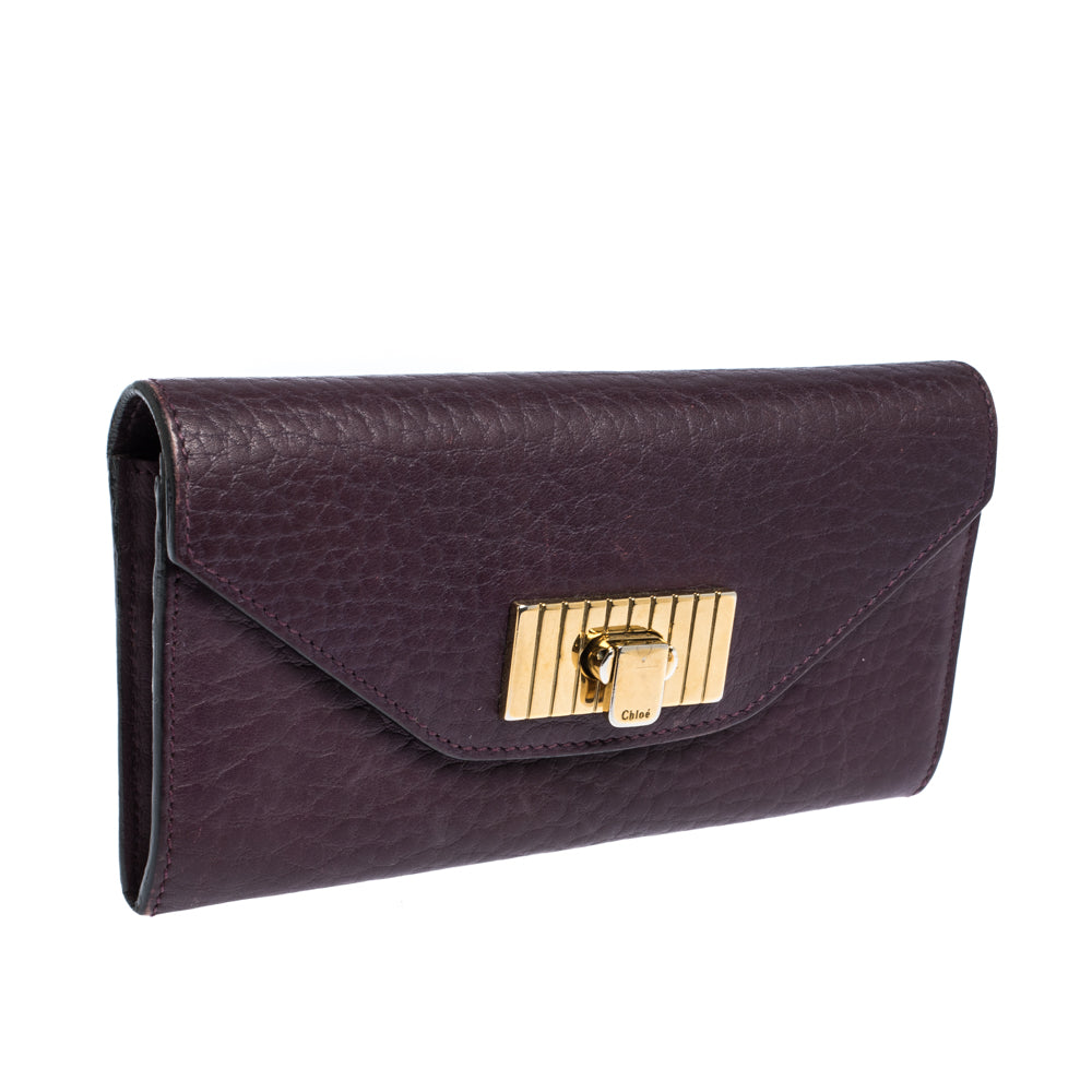 Chloe Purple Leather Sally Continental Wallet..