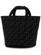Fendi FF Cashmere Shopping Bag Black