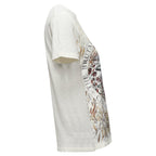 Dior Brutal Journey Of The Heart Graphic Print Ecru Cotton Linen Tshirt