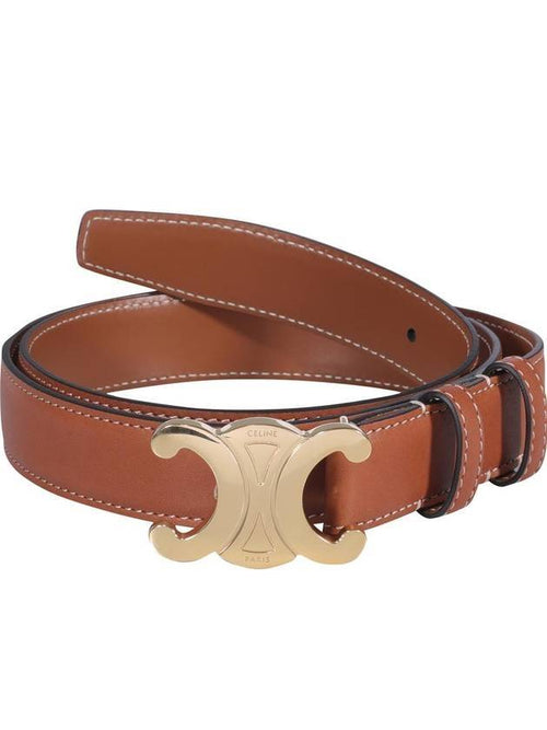 CELINE Triomphe Calfskin Medium Belt Tan
