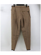 Bottega Veneta Graphic Pixel Check Straight Pants Beige
