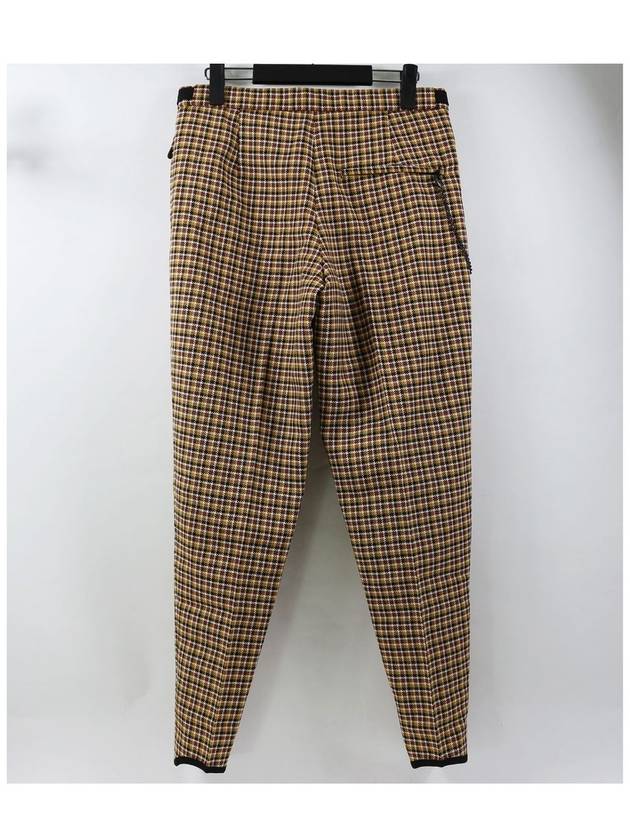 Bottega Veneta Graphic Pixel Check Straight Pants Beige