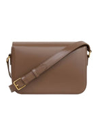 CELINE ClassiqueTriomphe Shiny Calfskin Shoulder Bag Glazed Brown