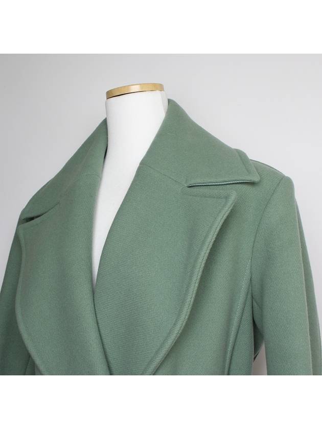 CELINE Mint green wool blend belted coat 66
