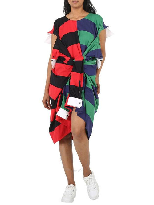 Burberry Burberry Striped Cotton Reconstructed Rugby Shirt Dress, Size One Size