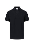 Burberry Men's Embroidered Logo Cotton Polo Shirt Black