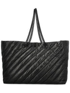 Balenciaga Crush Large Quilted Carry All Tote Bag Black