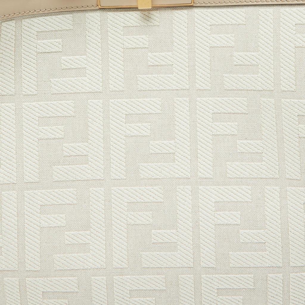 Fendi Beige Zucca Canvas And Leather Medium Ff Peekaboo X Tote..