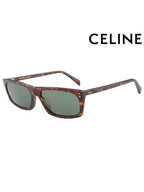 CELINE Eyewear Logo Rectangular Acetate Sunglasses Havana