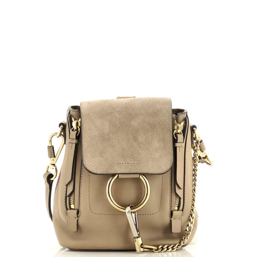 Chloe Faye Backpack Leather and Suede Mini