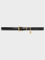 CELINE Taurillon Leather Elegant Charm 1 Belt Black