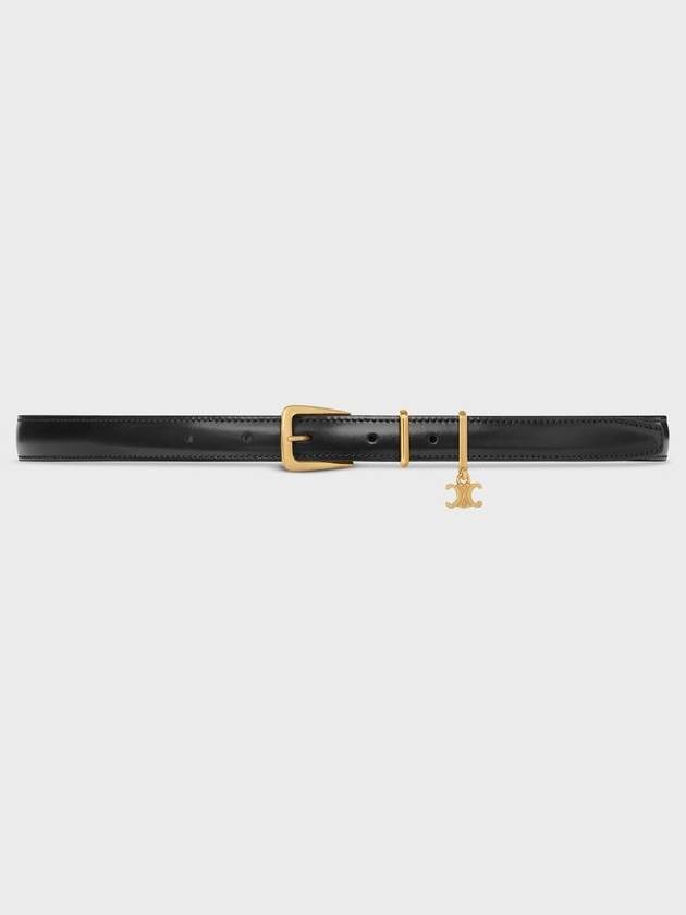 CELINE Taurillon Leather Elegant Charm 1 Belt Black