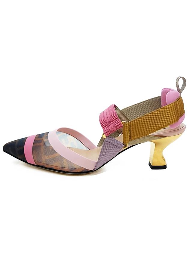Fendi Colibri Mesh Medium Slingback Heel Pink