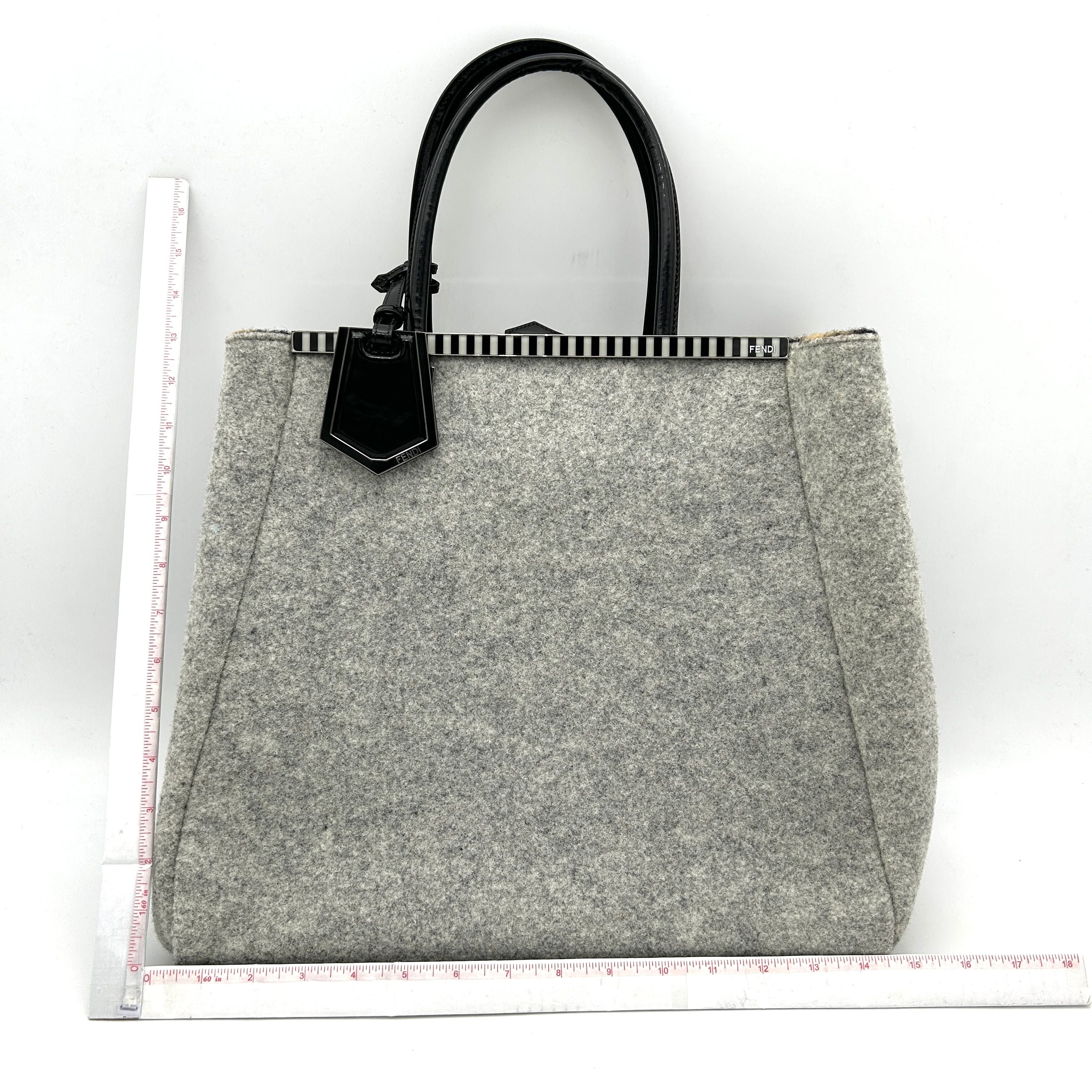 Fendi Felt 2Jours Large - Grey Totes, Handbags fe8822gg