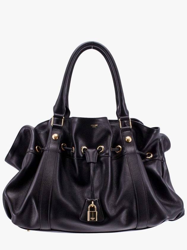 CELINE Medium Abbey Supple Calfskin Tote Bag Black