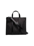 Fendi FF Jacquard Fabric Shopper Tote Bag Black