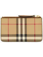 Burberry Check Print Coin Wallet Beige