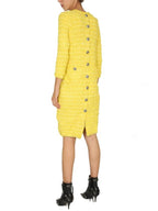 Balenciaga tweed midi dress yellow