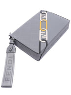 Fendi Men's O Lock FF Chain Print Clutch Bag Grey