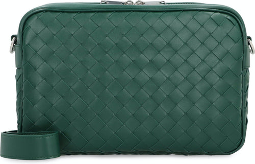Bottega Veneta Men's Medium Intrecciato Camera Bag in Green | 755925V2HL1 Color 3048