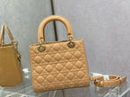 Dior Lady Bag Beige Patent Leather Top Handle
