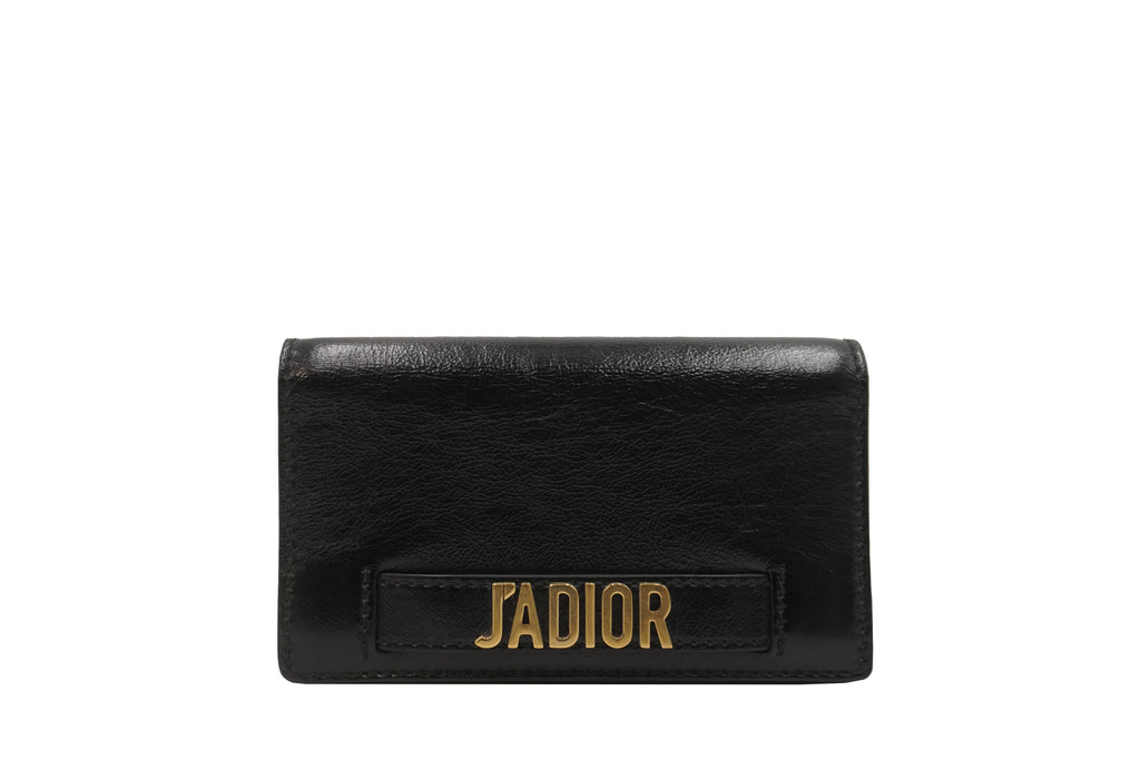 Jadior Clutch on Chain Leather Black