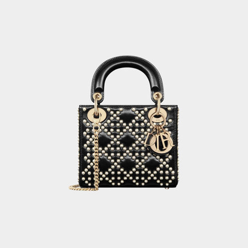 Mini Lady Dior Bag Black Crinkle Effect