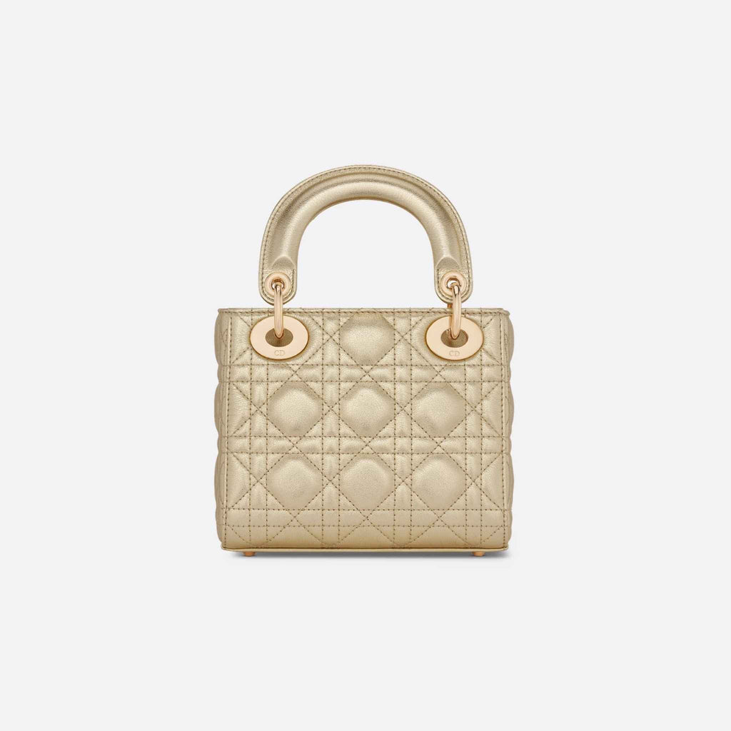 Mini Lady Dior Bag Metallic Gold-Tone