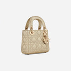 Mini Lady Dior Bag Metallic Gold-Tone