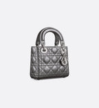 Mini Lady Dior Bag Metallic Silver Tone