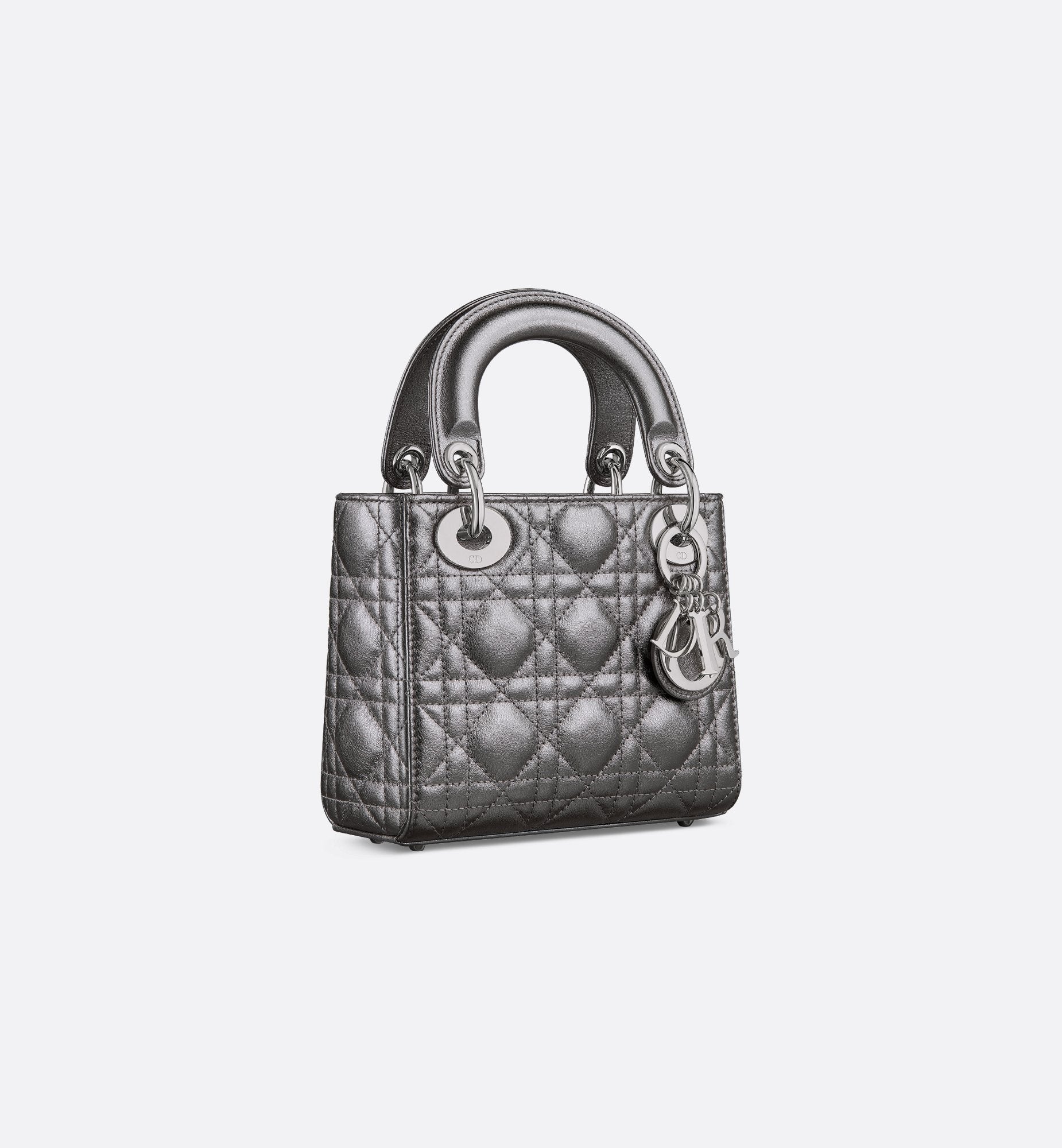 Mini Lady Dior Bag Metallic Silver Tone