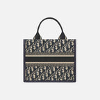Small Book Tote Dior Oblique Embroidery And Calfskin