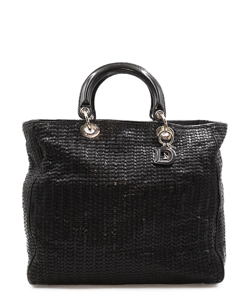 Soft Lady Dior Woven Tote Tresse Black