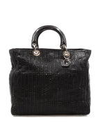Soft Lady Dior Woven Tote Tresse Black