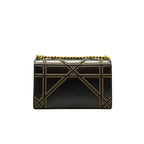 Dior Black Leather Medium Studded Diorama Shoulder Bag