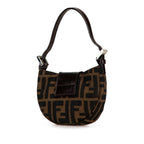 Fendi Mini Croissant Canvas Leather Handbag